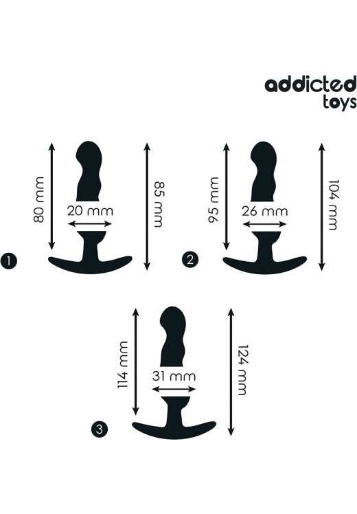 Σετ πρωκτικές σφήνες από σιλικόνη σε μαύρο χρώμα