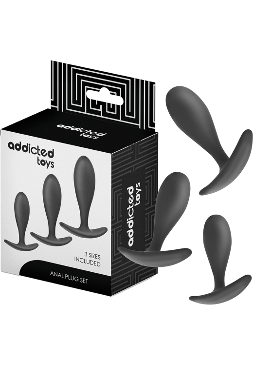 Σετ πρωκτικές σφήνες από σιλικόνη σε μαύρο χρώμα