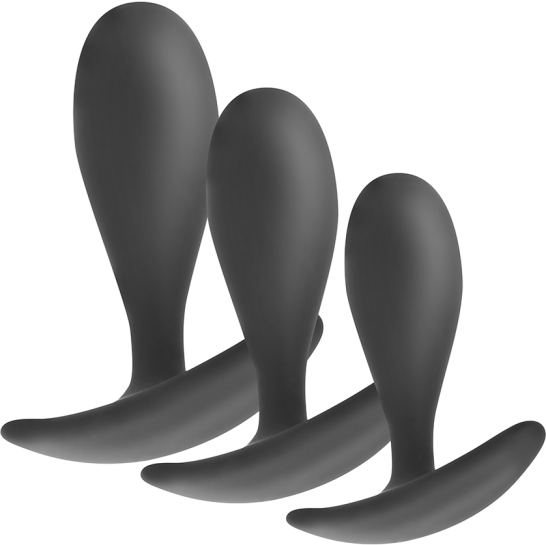 Σετ πρωκτικές σφήνες από σιλικόνη σε μαύρο χρώμα