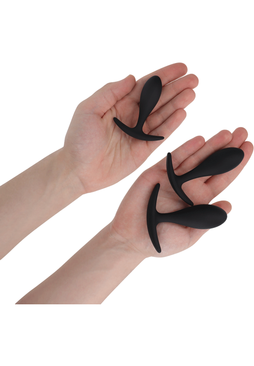 Σετ πρωκτικές σφήνες από σιλικόνη σε μαύρο χρώμα