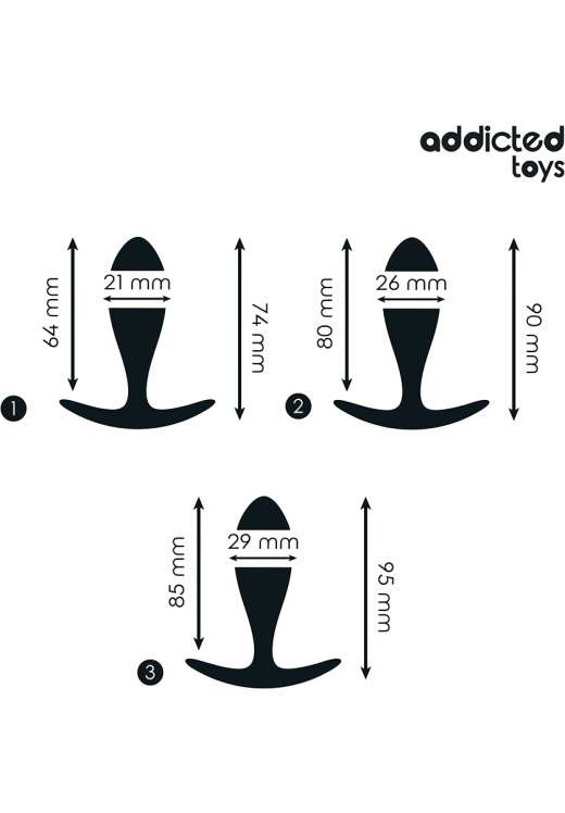 Σετ πρωκτικές σφήνες από σιλικόνη σε μαύρο χρώμα