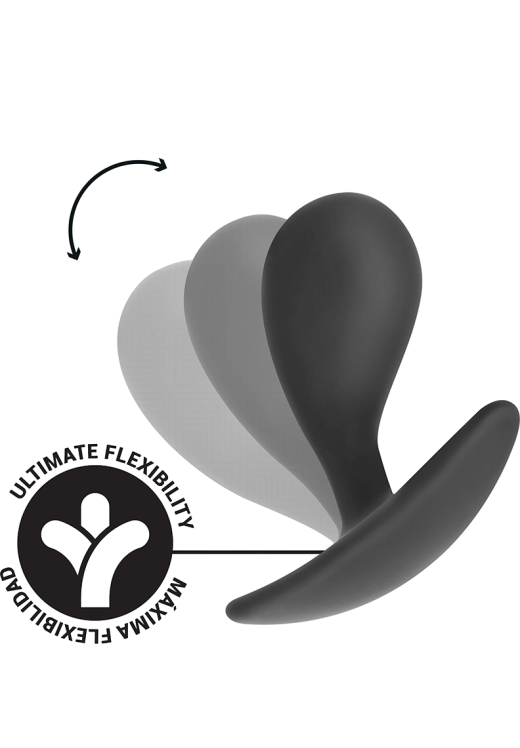 Σετ πρωκτικές σφήνες από σιλικόνη σε μαύρο χρώμα, μήκους 4,6 εκ, και μέγιστης διαμέτρου 2,3 εκ,