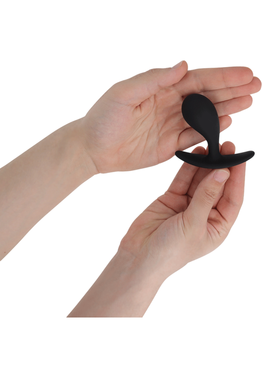 Σετ πρωκτικές σφήνες από σιλικόνη σε μαύρο χρώμα, μήκους 4,6 εκ, και μέγιστης διαμέτρου 2,3 εκ,