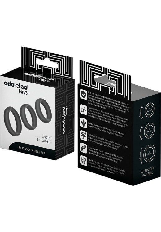Σετ δαχτυλίδια πέους από σιλικόνη σε μαύρο χρώμα