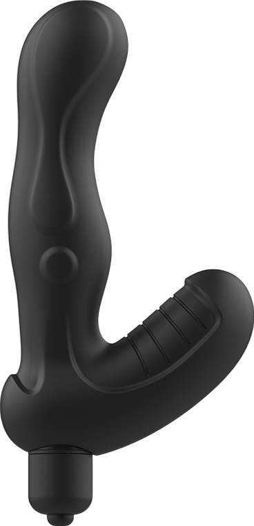 Πρωκτικός δονητής από σιλικόνη σε μαύρο χρώμα, μήκους 15,3 εκ. και μέγιστης διαμέτρου 8,3 εκ. (βάση)