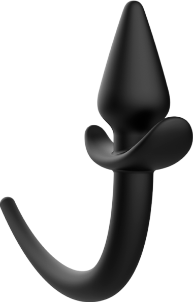 Σφήνα με ουρά από σιλικόνη σε μαύρο χρώμα, μέγιστης διαμέτρου 3,5 εκ.