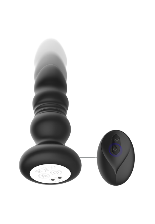 Δονούμενη σφήνα από σιλικόνη σε μαύρο χρώμα, μήκους 11,9 εκ. και μέγιστης διαμέτρου 3,7 εκ. με τηλεχειριζόμενο χειρισμό