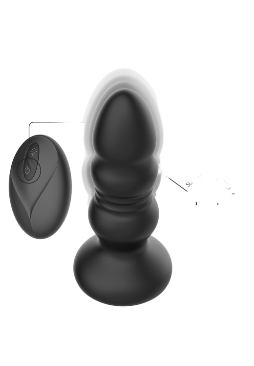 Δονούμενη σφήνα από σιλικόνη σε μαύρο χρώμα, μήκους 11,9 εκ. και μέγιστης διαμέτρου 3,7 εκ. με τηλεχειριζόμενο χειρισμό