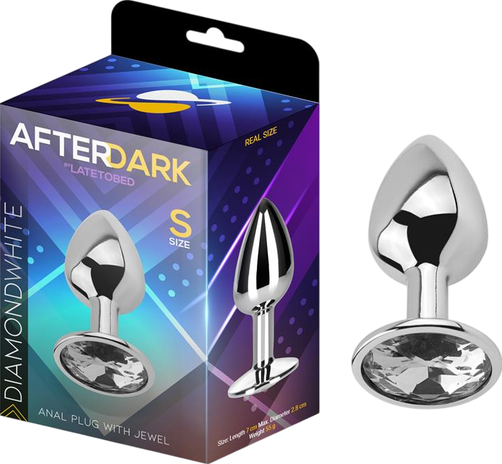 Σφήνα με κόσμημα από αλουμίνιο σε ασημί χρώμα, μήκους 7 εκ. και μέγιστης διαμέτρου 2,8 εκ.