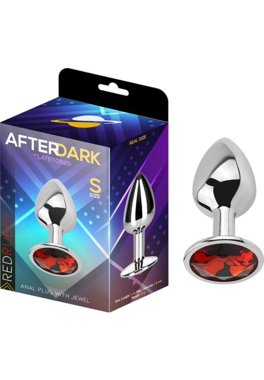 Σφήνα με κόσμημα από αλουμίνιο σε κόκκινο χρώμα, μήκους 7 εκ. και μέγιστης διαμέτρου 2,8 εκ.