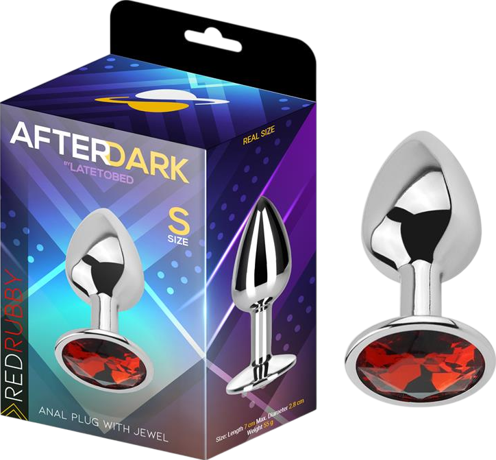 Σφήνα με κόσμημα από αλουμίνιο σε κόκκινο χρώμα, μήκους 7 εκ. και μέγιστης διαμέτρου 2,8 εκ.