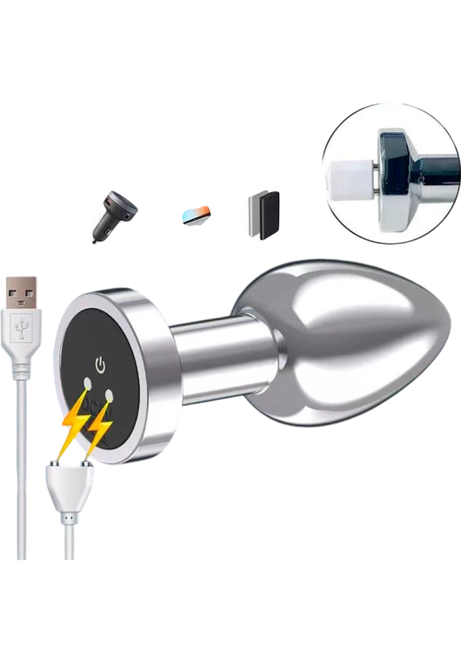 Δονούμενη σφήνα από αλουμίνιο σε ασημί χρώμα, μήκους 8,7 εκ, και μέγιστης διαμέτρου 3,3 εκ,