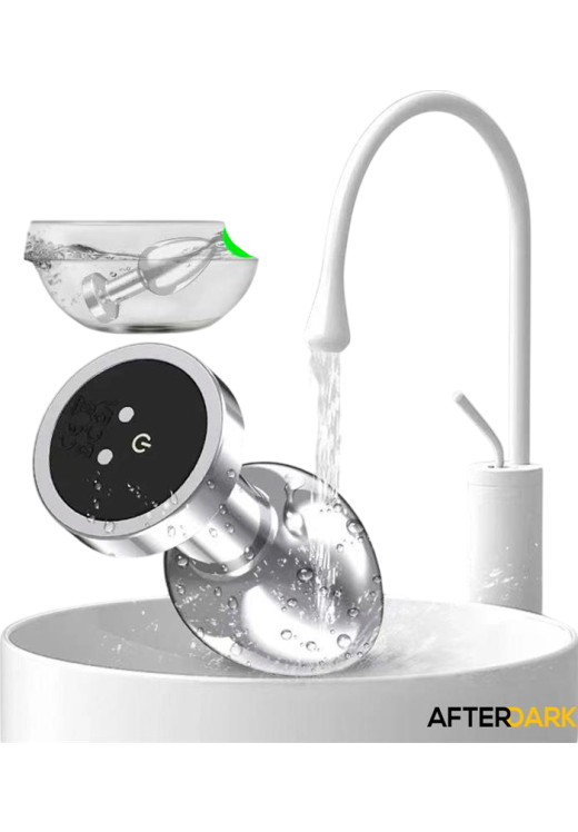 Δονούμενη σφήνα από αλουμίνιο σε ασημί χρώμα, μήκους 7,6 εκ. και μέγιστης διαμέτρου 2,8 εκ.