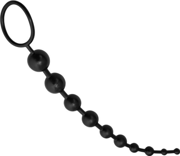 Πρωκτικές μπίλιες από σιλικόνη σε μαύρο χρώμα, μήκους 30 εκ.