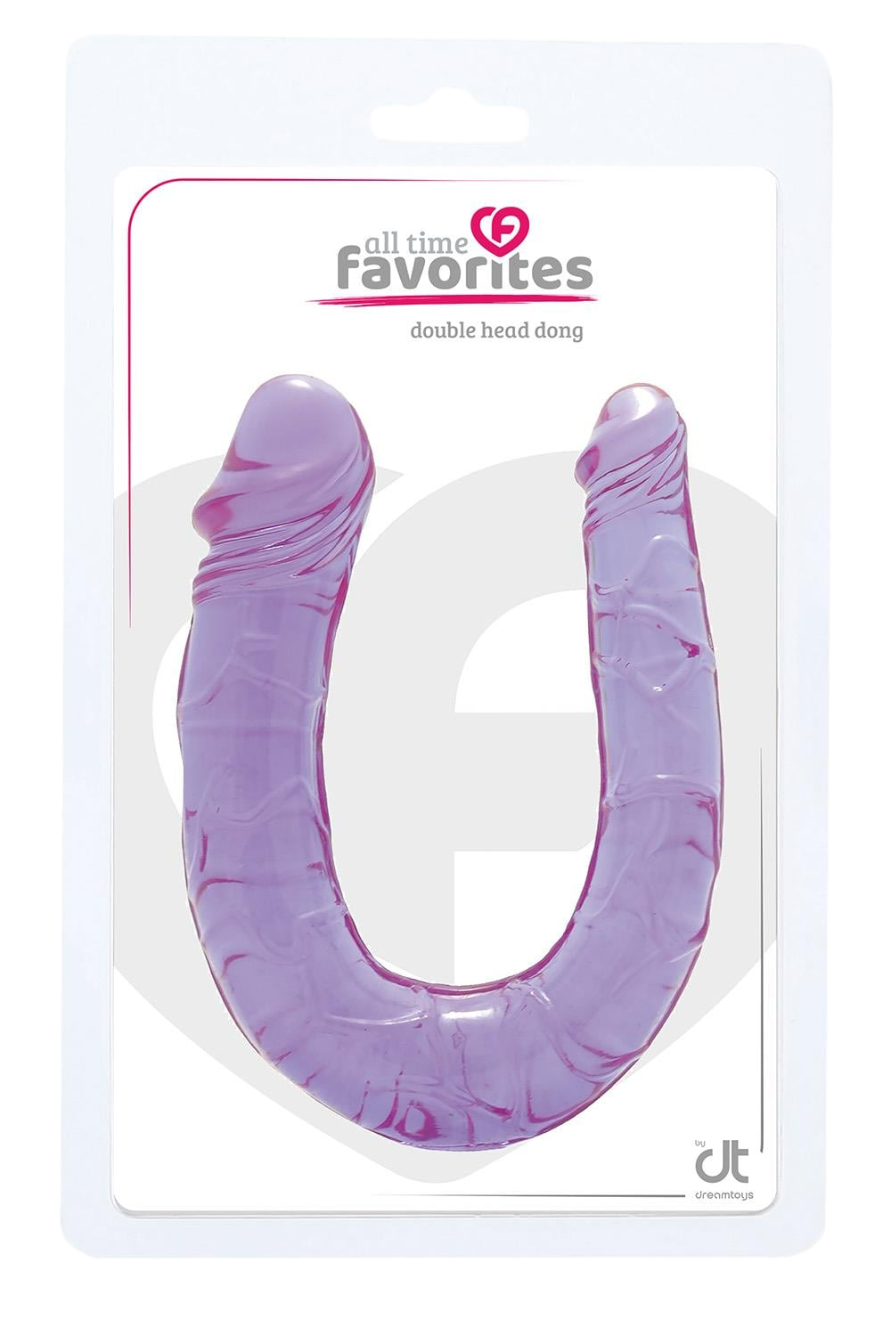 Διπλό dildo από pvc σε μοβ χρώμα, μήκους 24,5 εκ. και μέγιστης διαμέτρου 3 εκ.