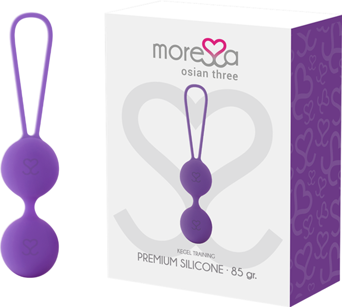 Kegel μπάλες από σιλικόνη σε μοβ χρώμα, μέγιστης διαμέτρου 3,4 εκ.