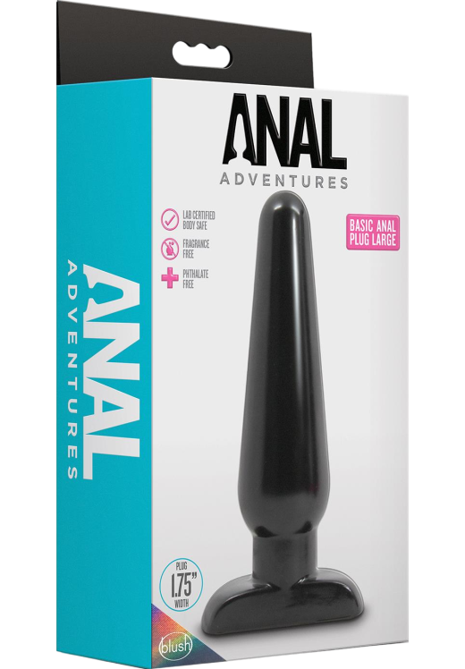 Πρωκτική σφήνα από pvc σε μαύρο χρώμα, μήκους 17 εκ. και μέγιστης διαμέτρου 4,6 εκ.