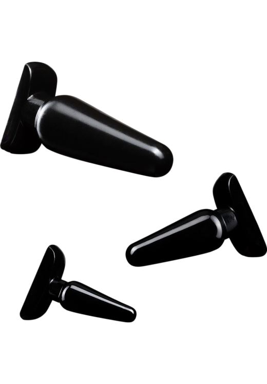 Σετ πρωκτικές σφήνες από pvc σε μαύρο χρώμα