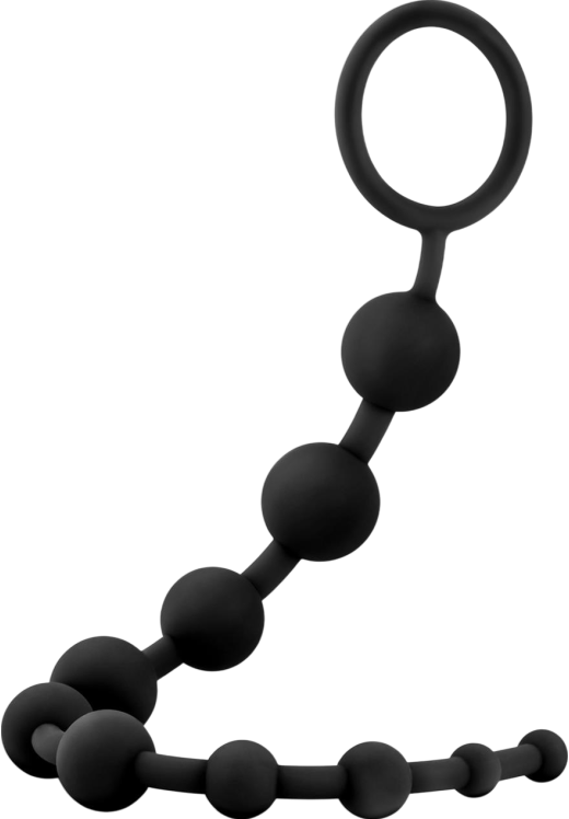 Πρωκτικές μπίλιες από σιλικόνη σε μαύρο χρώμα, μήκους 31,8 εκ. και μέγιστης διαμέτρου 2,3 εκ.