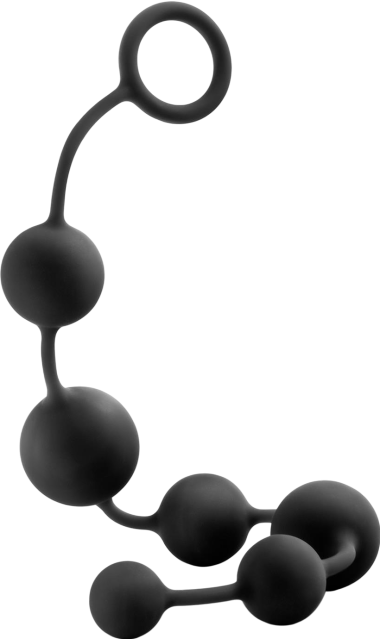 Πρωκτικές μπίλιες από σιλικόνη σε μαύρο χρώμα, μήκους 40 εκ. και μέγιστης διαμέτρου 3,8 εκ.