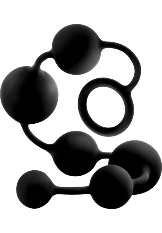 Πρωκτικές μπίλιες από σιλικόνη σε μαύρο χρώμα, μήκους 40 εκ. και μέγιστης διαμέτρου 3,8 εκ.