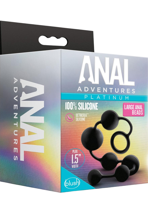 Πρωκτικές μπίλιες από σιλικόνη σε μαύρο χρώμα, μήκους 40 εκ. και μέγιστης διαμέτρου 3,8 εκ.