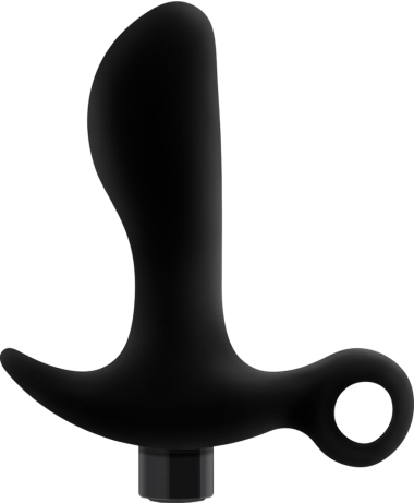 Πρωκτικός δονητής από σιλικόνη σε μαύρο χρώμα, μήκους 10,7 εκ. και μέγιστης διαμέτρου 3,1 εκ.