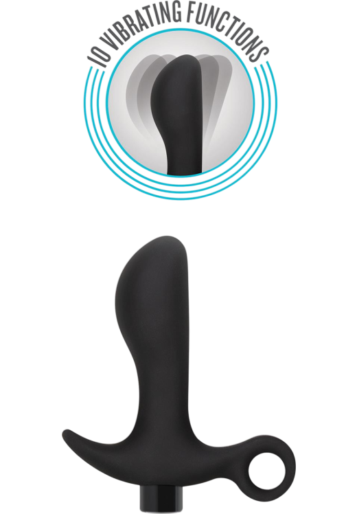 Πρωκτικός δονητής από σιλικόνη σε μαύρο χρώμα, μήκους 10,7 εκ. και μέγιστης διαμέτρου 3,1 εκ.