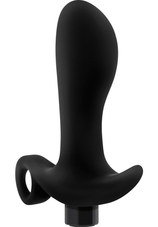 Πρωκτικός δονητής από σιλικόνη σε μαύρο χρώμα, μήκους 10,7 εκ. και μέγιστης διαμέτρου 3,1 εκ.