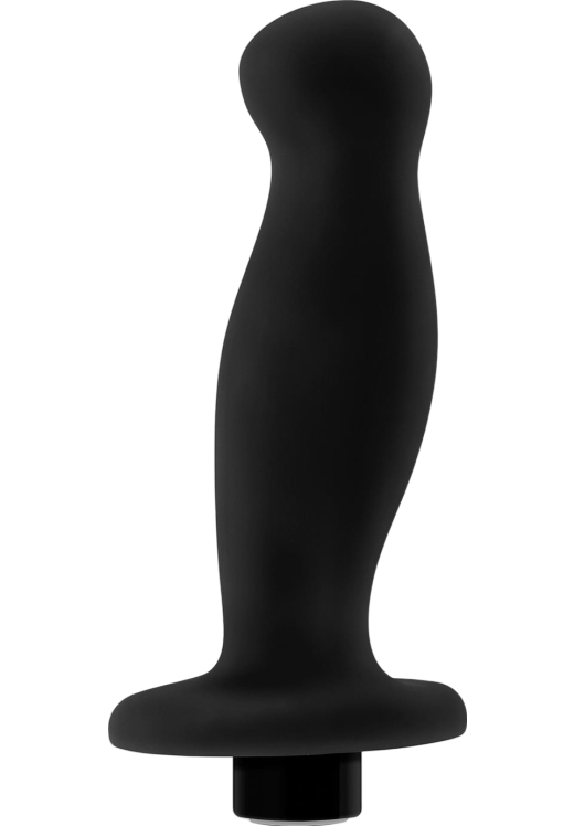 Πρωκτικός δονητής από σιλικόνη σε μαύρο χρώμα, μήκους 10,7 εκ. και μέγιστης διαμέτρου 3,1 εκ.