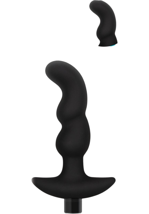 Πρωκτικός δονητής από σιλικόνη σε μαύρο χρώμα, μήκους 13,7 εκ. και μέγιστης διαμέτρου 3,4 εκ.