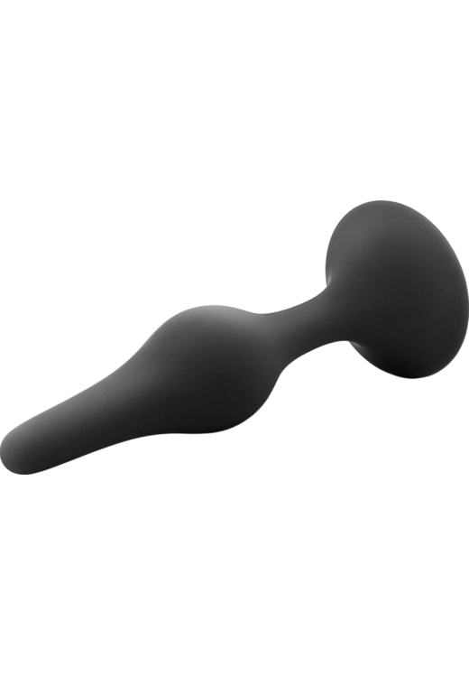 Πρωκτική σφήνα από σιλικόνη σε μαύρο χρώμα, μήκους 10,8 εκ. και μέγιστης διαμέτρου 2,4 εκ.