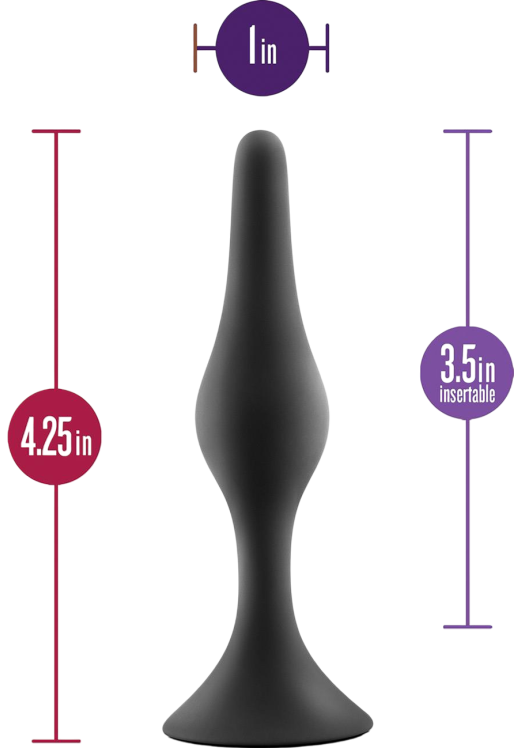 Πρωκτική σφήνα από σιλικόνη σε μαύρο χρώμα, μήκους 10,8 εκ. και μέγιστης διαμέτρου 2,4 εκ.