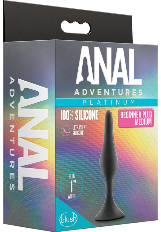 Πρωκτική σφήνα από σιλικόνη σε μαύρο χρώμα, μήκους 10,8 εκ. και μέγιστης διαμέτρου 2,4 εκ.