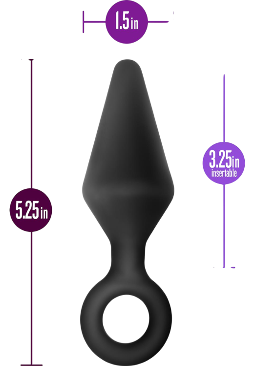 Πρωκτική σφήνα από σιλικόνη σε μαύρο χρώμα, μήκους 13,3 εκ. και μέγιστης διαμέτρου 3,8 εκ.