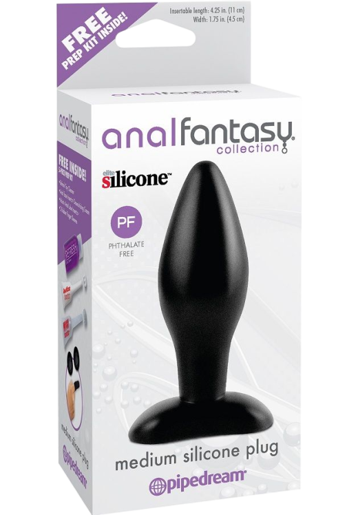 Πρωκτική σφήνα από σιλικόνη σε μαύρο χρώμα, μήκους 12 εκ. και μέγιστης διαμέτρου 4,5 εκ.