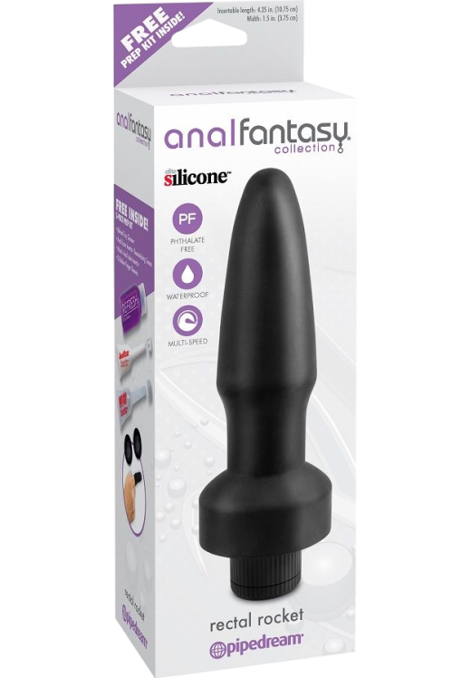 Πρωκτική σφήνα από σιλικόνη σε μαύρο χρώμα, μήκους 10,4 εκ. και μέγιστης διαμέτρου 4 εκ.