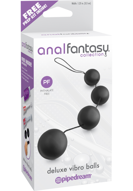 Πρωκτικές μπίλιες από abs σε μαύρο χρώμα, μήκους 44,3 εκ. και μέγιστης διαμέτρου 3,2 εκ.