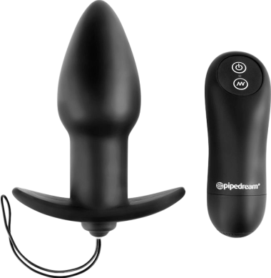 Δονούμενη σφήνα από σιλικόνη σε μαύρο χρώμα, μήκους 10,7 εκ. και μέγιστης διαμέτρου 3,8 εκ. με τηλεχειριζόμενο χειρισμό