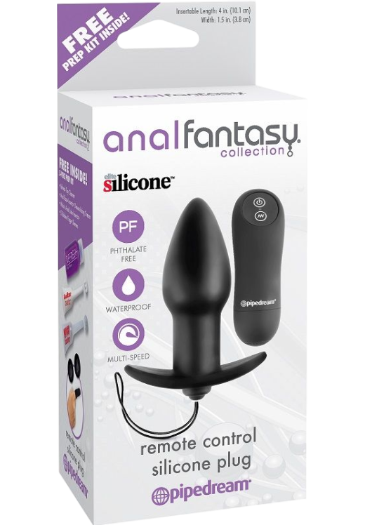 Δονούμενη σφήνα από σιλικόνη σε μαύρο χρώμα, μήκους 10,7 εκ. και μέγιστης διαμέτρου 3,8 εκ. με τηλεχειριζόμενο χειρισμό