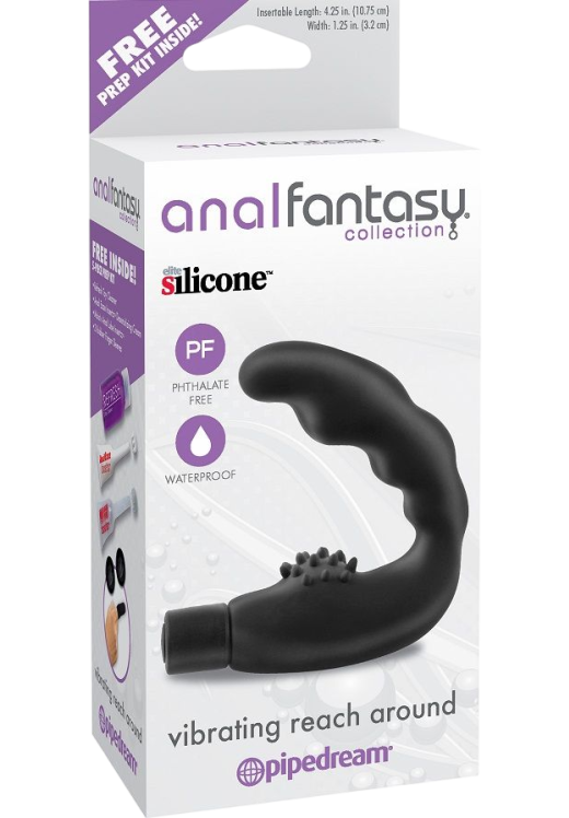 Δονητής προστάτη από σιλικόνη σε μαύρο χρώμα, μήκους 10,7 εκ. και μέγιστης διαμέτρου 3,2 εκ.