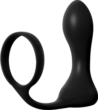 Δονούμενο δαχτυλίδι πέους από σιλικόνη σε μαύρο χρώμα, μήκους 11,4 εκ. και μέγιστης διαμέτρου 3,5 εκ. ( σφήνας)