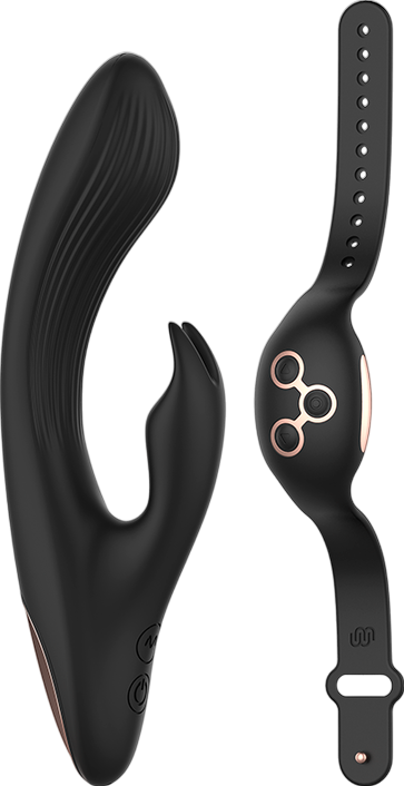 Rabbit δονητής από σιλικόνη, μήκους 20 εκ. με τηλεχειριζόμενο χειρισμό