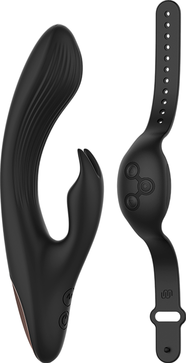 Rabbit δονητής από σιλικόνη, μήκους 20 εκ. με τηλεχειριζόμενο χειρισμό