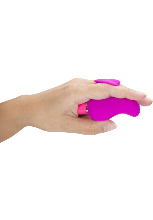 Κλειτοριδικός δονητής από σιλικόνη σε ροζ χρώμα, μήκους 8,2 εκ. και μέγιστης διαμέτρου 3,8 εκ.