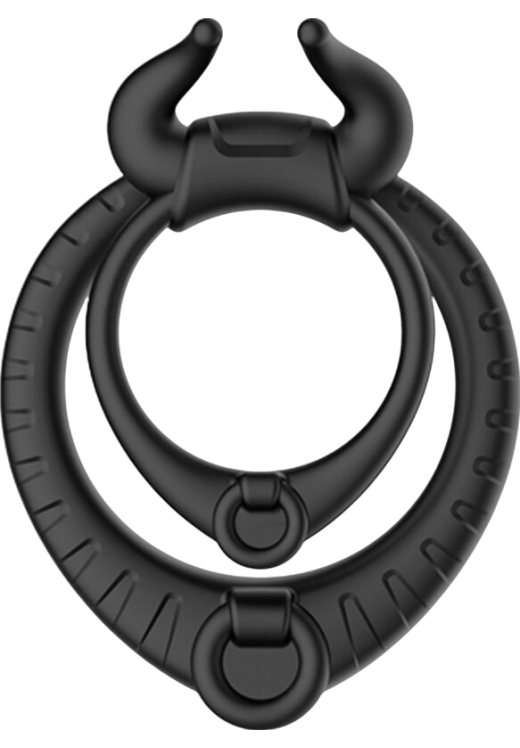 Διπλό δαχτυλίδι πέους από σιλικόνη σε μαύρο χρώμα