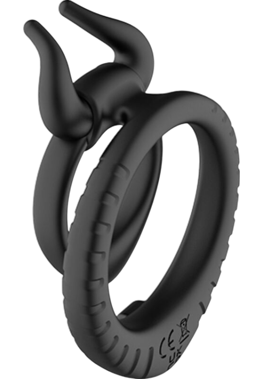 Διπλό δαχτυλίδι πέους από σιλικόνη σε μαύρο χρώμα