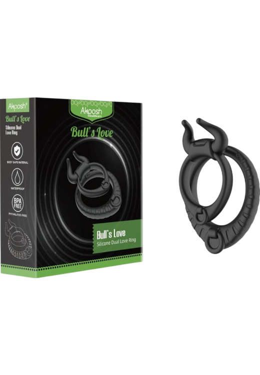 Διπλό δαχτυλίδι πέους από σιλικόνη σε μαύρο χρώμα