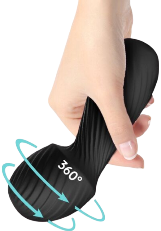 Δονητής μασάζ από σιλικόνη σε μαύρο χρώμα, μήκους 13,6 εκ. και μέγιστης διαμέτρου 4,5 εκ.