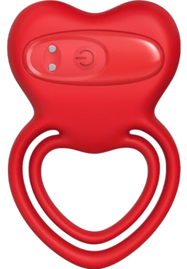 Armony Double Ring Vibrator Δονούμενο δαχτυλίδι από σιλικόνη σε κόκκινο χρώμα, μήκους 8,1 εκ. και μέγιστης διαμέτρου 5,55 εκ.